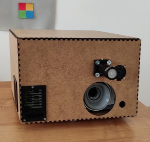 The ONE-PIX hyperspectral single pixel imaging kit: video projector, fibered spectrometer and Raspberry Pi board mounted in the laser-cut enclosure