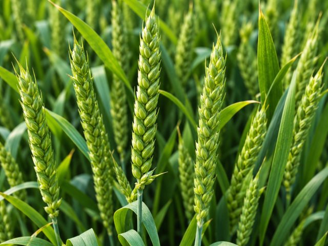 Wheat plants in a field, standard RGB image